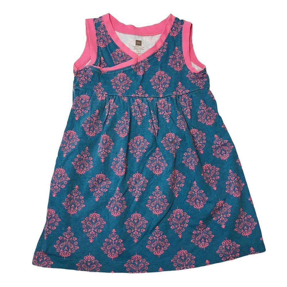 Tea Collection 100% Cotton Wrap-Neck Dress 2Y